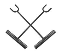 NIYANGLE Lot de 2 Crochets de Levage Robustes pour Plaques d'Égout Acier 30 CM X 8 MM Ouverture 3 CM Outil Polyvalent pour Vannes d'Eau et Gaz Adapté aux Travaux Extérieurs et