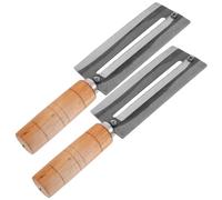 NIYANGLE Lot de 2 Éplucheurs Canne à Sucre et Coupe-Ananas en Acier à Haute Teneur en Carbone Manche en Bois Gadget Cuisine Multifonction pour Fruits et Légumes Usage Domestique et