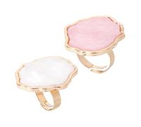 NIYANGLE Lot De 2 Palettes De Couleurs Nail Art De Coquillage, Taille Moyenne, Matériau Lisse, Palette De Bague Pour Mélange De Vernis, Pour Salon De Manucure Et Création Artistique