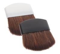 NIYANGLE Lot De 2 Pinceaux à Blush Portables, Petits Pinceaux De Maquillage Professionnel, Poils Doux En Crin De Cheval, Blanc Et Noir, Pour Visage Et Fond De Teint, Outils Beauté Voyage