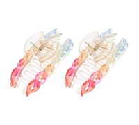 NIYANGLE Lot de 2 Pinces à Cheveux Acrylique Design Français Élégantes et Colorées, Antidérapantes, pour Cheveux Mi-longs et Coiffures Quotidiennes