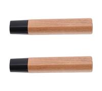 NIYANGLE Lot de 2 Plaquettes de Manche de Cuisine en Bois Massif de Hêtre Noir Petite Taille Poignée Antidérapante pour Remplacement Accessoires Compatibles Multi-Modèles Usage