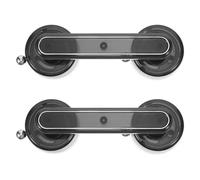 NIYANGLE Lot de 2 Poignées à Ventouse Puissantes 2 Pcs pour Portes Vitrées, Fenêtres, Placards et Réfrigérateurs, Couleur Gris Translucide, sans Perçage, Fixation Amovible,