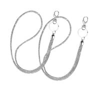 NIYANGLE Lot de 2 Porte-Clés à Strass Argentés avec Cordon pour Téléphone et Porte-Badge Lanière Décorative et Pratique Bureau Infirmier Élève