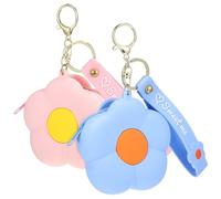 NIYANGLE Lot de 2 Portefeuilles en Silicone Forme Fleur pour Femmes, Mini Pochettes Légères et Créatives Fermeture Éclair, pour Voyage et Petits Objets