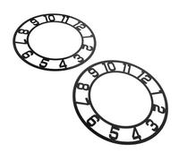 NIYANGLE Lot de 2 Stickers Horloge Murale en Acrylique Noir 20 CM Chiffres Arabes Ronds Autocollants Décoratifs Miroir pour Salon Hall d'Hôtel et Entrée DIY sans Perçage Résistants