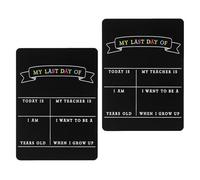 NIYANGLE Lot de 2 Tableaux Noirs Double Face 21X29 CM en Bois Imperméable Réutilisables Rentrée Scolaire Maternelle et Cours Préparatoire Panneau Photo Personnalisable pour Premier et