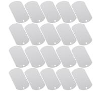 NIYANGLE Lot de 20 Médailles Vierges en Aluminium Argenté pour Animaux de Compagnie, Étiquettes D'identification Solide et Gravables, comme Pendentif pour Paquet ou Accessoire Clé