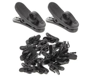 NIYANGLE Lot de 20 Pinces-cravate pour Micro-cravate en Abs Noir, Faciles à Clipser sur Col ou Cravate, pour Conférences et Discours