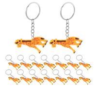 NIYANGLE Lot de 20 porte-clés pendentif girafe : porte-clés breloque animal pour cadeaux d'anniversaire sur le thème des girafes - Ornements en PVC sur le thème des animaux de la jungle
