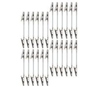 NIYANGLE Lot de 25 Pinces Crocodiles Métalliques Argentées à Double Tête, Clips Porte-mémo Multifonctions pour Bureau et Organisation, Maintien Sécurisé pour Photos, Notes et Fiches