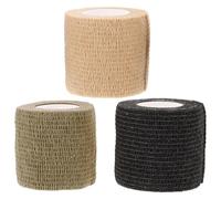 NIYANGLE Lot de 3 Bandes Élastiques Camouflage Non-tissées Noir, Kaki et Vert Militaire, Bande de Protection Sportive Respirante et Légère pour Bras, Poignet et Usages Plein Air