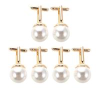 NIYANGLE Lot de 3 Boutons de Manchette pour Femme : Boutons de Manchette Classiques en Perles, de pour Chemise habillée et Costume garçon, Bijoux minimalistes pour témoins.
