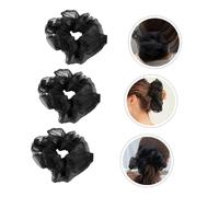 NIYANGLE Lot de 3 Chouchous en Organza Élastiques à Cheveux Solide Accessoires Capillaires Élégants pour Filles Occasions Cordes à Cheveux Extensibles