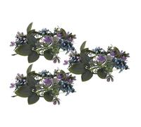 NIYANGLE Lot de 3 Couronnes de Bougies en PVC Fleurs Artificielles D’Hortensia Violettes Anneaux Décoratifs pour Bougies Piliers Centre de Table Floral pour Mariage et Fête