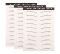 NIYANGLE Lot de 3 feuilles d'autocollants imperméables pour sourcils : transferts temporaires en forme d'arche pour le maquillage des débutants, femmes et filles, noirs