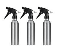 NIYANGLE Lot de 3 Flacons Pulvérisateurs D'eau Multifonctions en Alliage D'aluminium 250 Ml Argenté, Vaporisateur pour Plantes, Dispenser Rechargeable, Jardinage et Pâtisserie, Portable