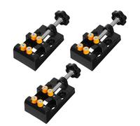 NIYANGLE Lot de 3 Mini Étaux d'Établi Multifonctionnels en Aluminium 8 Trous Ouverture Parallèle Compacts et Portatifs pour Gravure Sculpture sur Noyer et Bricolage d'Atelier