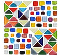 NIYANGLE Lot de 3 Paquets de Morceaux de Pierre de Cristal pour Mosaïque, 200g Chacun, Surface Lisse et Couleurs Variées pour Projets DIY et Loisirs Créatifs