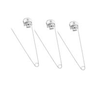 NIYANGLE Lot de 3 Set de Broches Épingles de Sûreté Tête de Mort en Métal Finition Argenté Ancien, Longues, pour Vêtements, Costumes et Accessoires, Épingle Squelette Unisexe, Style