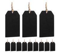NIYANGLE Lot de 32 Mini Panneaux Suspendus en Bois de Buis, Tableaux Noirs Double Face Effaçables avec Ficelle, Étiquettes pour Bouteilles et Paniers, Adaptés aux Mariages, Fêtes