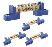 NIYANGLE Lot de 4 Borniers en Cuivre Massif à 6 Trous Barrettes de Mise à la Terre pour Tableau Électrique Bornier D’Alimentation Compact et Résistant aux Hautes Températures pour