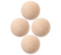 NIYANGLE Lot de 4 Boules de Croquet en Bois Brut Naturel 6 Cm Sphères Artisanales en Bois Dur pour Jeux de Pelouse Extérieur Activités de Plein Air et Loisirs Créatifs