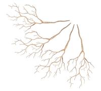 NIYANGLE Lot de 4 Branches Décoratives en Plastique Doré Brindilles Sinueuses Artificielles pour Vase Décoration Intérieure de Fête et DIY Branches Séchées en Bois Style Bois de Cerf