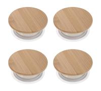 NIYANGLE Lot de 4 Couvercles de Rechange pour Pichet en Verre Couvercles Étanches en Acier Inoxydable et Bambou Compatibles Carafes D’Eau Accessoires Solide pour Usage Domestique