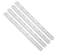 NIYANGLE Lot de 4 Équerres d'angle Plates Droites en Acier Inoxydable 245 X 2 X 3 MM Supports de Renfort pour Meubles Bois Plaques de Réparation Métalliques Robustes pour Assemblages