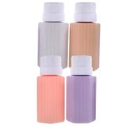 NIYANGLE Lot de 4 Flacons-pompes Vides 120 Ml en Plastique Pompe à Pousser pour Dissolvant Vernis à Ongles Usage Quotidien Voyage Salle de Bain