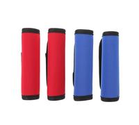 NIYANGLE Lot de 4 Manchons Antidérapants pour Barre de Traction, Housses Amovibles en Néoprène Rouge et Bleu Foncé, Coussinets Confortables pour Poignées de Musculation et Valises,