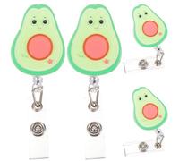 NIYANGLE Lot de 4 Porte-Badges Rétractables en Silicone et PVC, Clips Rotatifs Résistants à L'Usure, Accessoires pour Cartes d'Identification, pour Infirmières, Personnel Médical et Bureau