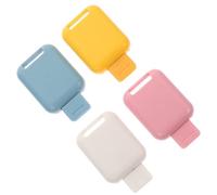 NIYANGLE Lot de 4 Porte-cartes D'identité Boucle Rétractable 15mm, Plastique Coloré, Portable et Léger, Porte-badge Élève pour Bureau, École et Événements Professionnels