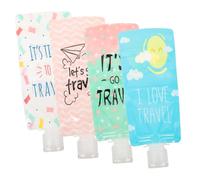 NIYANGLE Lot de 4 Sachets Souples Rechargeables 100 Ml Multicolores pour Lotion Shampooing Gel Bain Voyages Cosmétiques Étanches et Portables