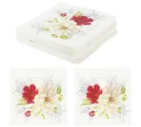 NIYANGLE Lot de 40 Serviettes de Table Délicates à Motifs de Lys, Papier Recy ormat 20 X 2 Paquets, Serviettes Pratiques pour Mariage et Fêtes, Décor Floral Naturel et Élégant