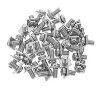 NIYANGLE Lot de 40 Set de Set de Vis à Fente Carrée avec Rondelles Carrées en Acier Carbone Nickelé pour Bornier à Vis, Connexion Fiable et Serrage Facile, Adaptées aux Borniers de Câblage