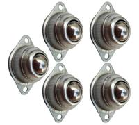 NIYANGLE Lot de 5 Roulettes Universelles à Billes en Acier Inoxydable Boules Pivotantes à 360° Diamètre Standard pour Pilotage de Robot et Chariots Industriels Montage Facile Deux