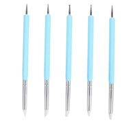 NIYANGLE Lot De 5 Stylos À Points En Silicone Pour Nail Art Stylos À Points UV Pinceaux Pour Nail Art Gel Dessin Nail Art Indispensables Pour Nail Art Gel De Silice Bleu