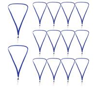 NIYANGLE Lot de 50 Cordons Porte-badge Plats en Nylon Bleu, Lanières pour Cartes D'identité Résistantes et Confortables, Tour de Cou pour Badge D'identification, Usage