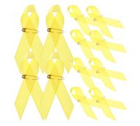 NIYANGLE Lot de 50 Épinglettes Ruban Jaune en Satin Épingles de Sûreté, Broches de Sensibilisation Cancer Infantile, Accessoire Symbolique pour Événements et Soutien Quotidien