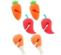 NIYANGLE Lot de 6 Bouchons Anti-débordement en Silicone Colorés, Élévateurs de Couvercle Compacts Motifs Dessin Animé, Pinces à Ébullition Pratiques Cuisine et Cuisson Sûre