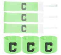 NIYANGLE Lot de 6 Brassards de Capitaine Football Verts, Résistants à l'usure, Ajustables et Pratiques, Signes de Bras pour Leader Sportif, Équipements pour Matchs et Entraînements