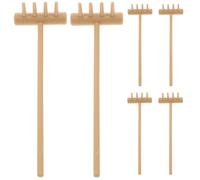 NIYANGLE Lot de 6 Mini Râteaux Zen Soi-même, Petits Râteaux Décoratifs en Plastique Jaune 120 Cm pour Bac à Sable et Jardin, Accessoires Compacts pour Table et Décoration Intérieure