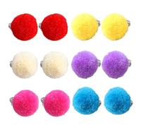 NIYANGLE Lot de 6 Paires de Boucles D'oreilles à Clip pour Filles sans Piercing, Boucles D'oreilles Peluche Pompons Colorés, Accessoires Garçon et Filles pour Fêtes et Tenues Quotidiennes