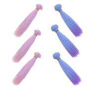 NIYANGLE Lot de 6 Perruques Synthétiques Haute Température pour Poupées Fibres Dégradé de Couleurs 100 X 15 CM Extensions de Cheveux DIY pour Loisirs Créatifs et Coiffage de Poupées