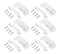 NIYANGLE Lot de 6 sets de Verrous de Fenêtre Coulissante à Came Blanc Loquets en Croissant en Plastique Renforcé Côté Droit Platine pour Fenêtres à Guillotine et Portes Coulissantes