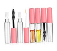 NIYANGLE Lot De 6 Tubes Vides De Mascara Et Eye-liner 6 Ml Rose Avec Baguettes Applicatrices Pour Maquillage Professionnel Et Voyage Sans Fuite Transportable
