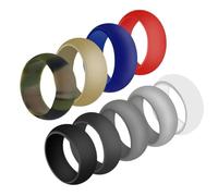 NIYANGLE Lot de 9 Alliances en Silicone Rondes Confortables pour Sport, Anneaux Souples pour Femme et Couple, Cuisine Nettoyage Couleur Aléatoire