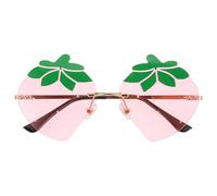 NIYANGLE Lunettes fraise : lunettes de soleil sans monture en forme de fraise pour femmes - lunettes rétro anti-soleil pour festivals de musique, soirées costumées et d'été